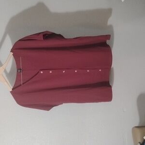 Women's Burgundy Button-Up Top